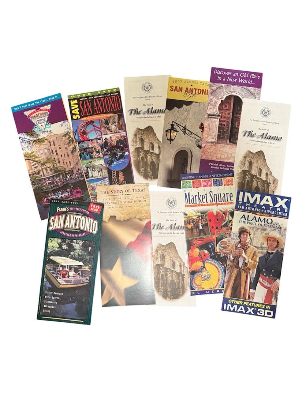 Vintage Early 2000's Brochures San Antonio Texas Vacation Ephemera Junk Journal